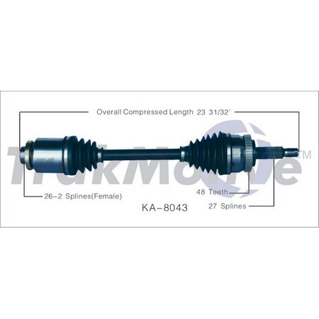Surtrack Axle Cv Axle Shaft, Ka-8043 KA-8043